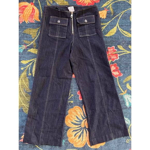 Cinq a Sept Azure Wide Leg Stitched Jeans Size 6 - Picture 6 of 10